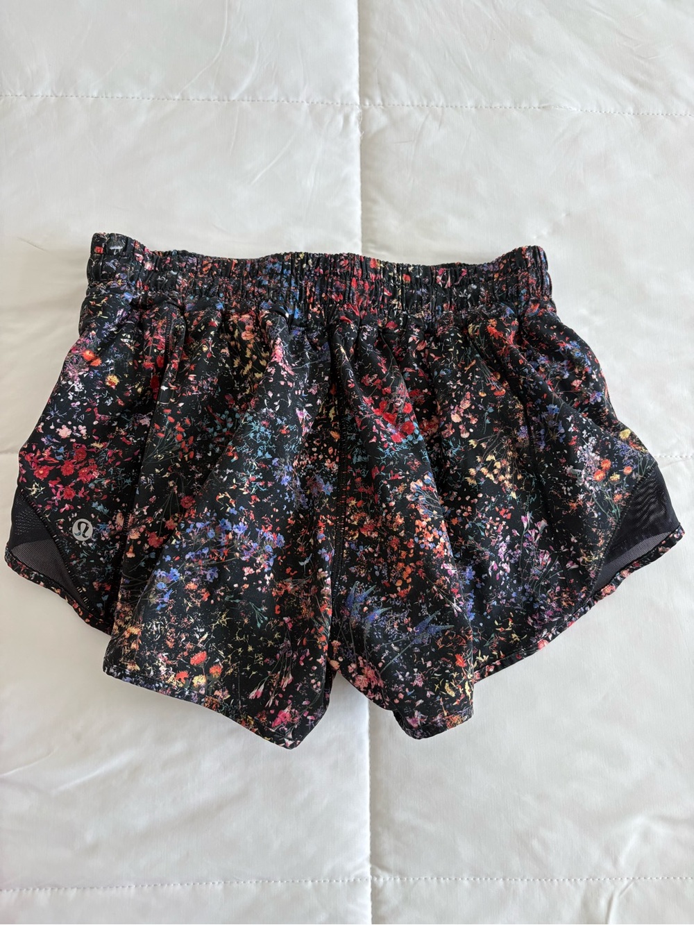 lululemon athletica Black Floral Print Athletic Shorts